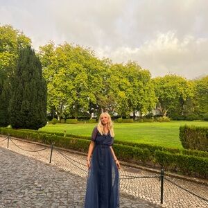 Staud Navy Blue Mesh Maxi Dress - barely worn
